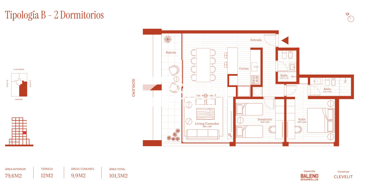 Apartamento ID.4685 - Apto 2 Dormitorios con Suite en Península 