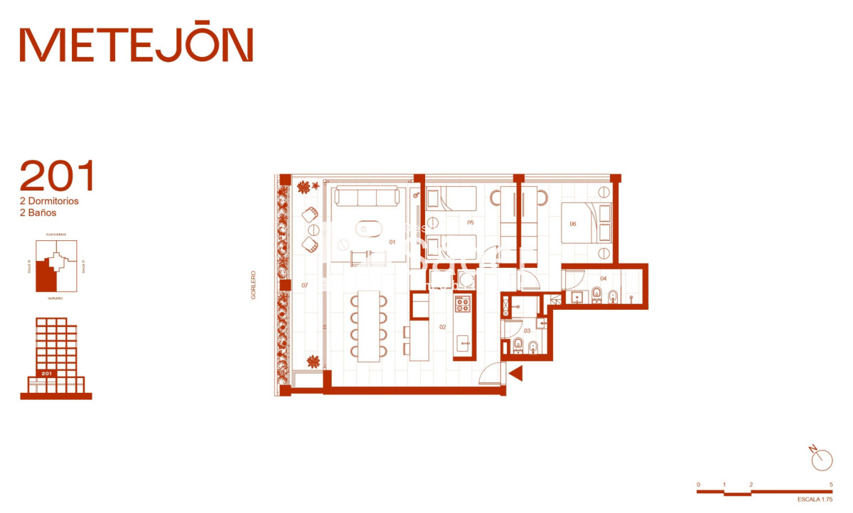 Apartamento ID.4748 - 2 dormitorios en Metejón con balcón al frente