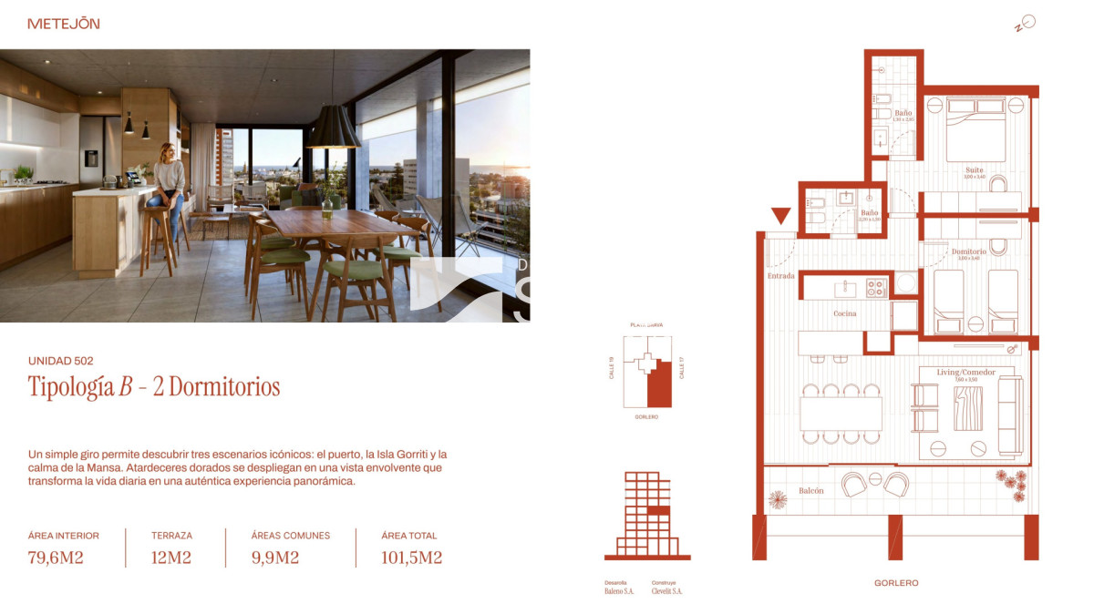 Apartamento ID.4685 - Apto 2 Dormitorios con Suite en Península 