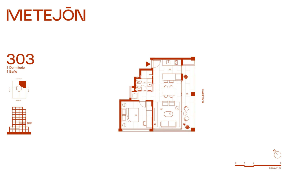 Apartamento ID.4762 - Apto 1 dorm en Península con Balcón y Living amplio 