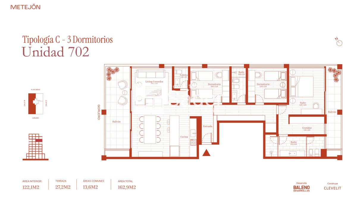 Apartamento ID.4708 - Apto 3 Dorm. con Vista a Playa Mansa y Brava en Península 