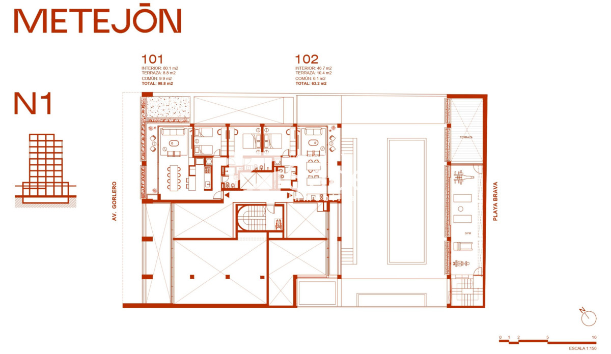 Apartamento ID.4719 - Apto de 1 Dormitorio con Balcón en Península. Edificio Metejón 