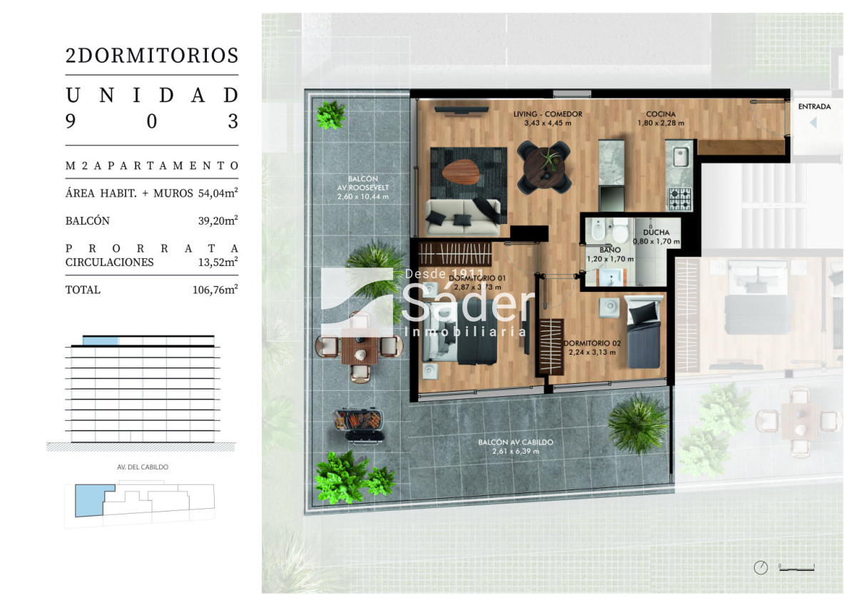 Apartamento ID.4769 - Apto en Pozo 2 Dorm en Pda 21 de Playa Mansa, Vivienda Promovida 