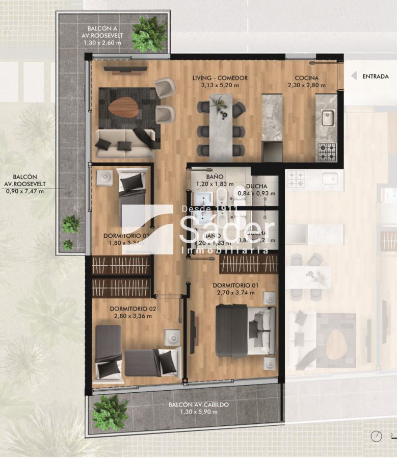 Apartamento ID.4790 - Aptos de 3 Dorm en Pozo. Vivienda promovida, excelente ubicación. See Bosque 