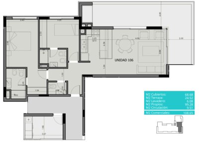 Esquinero con Doble Suite y Terraza 