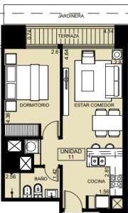 Apto 1 dorm. con Terraza y Entorno Natural