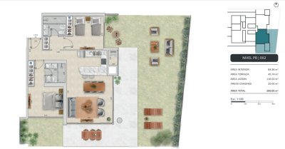 Apto a Estrenar 2 Dormitorios con Jardín 