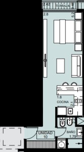 Cómodo Monoambiente en Pda 8 de la Brava 