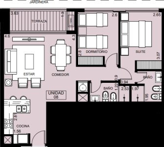 Esquinero con suite y terraza en primer piso