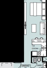 Cómodo Monoambiente en Pda 8 de la Brava