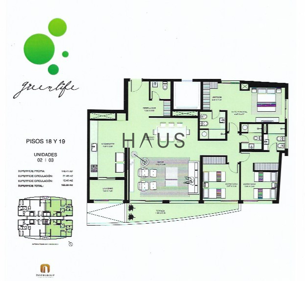 Apartamento ID.43 - Greenlife. 3 Dormitorios con 4 baños. OPORTUNIDAD.
