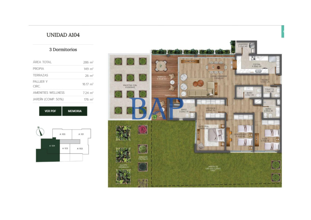 Apartamento ID.137 - Alquiler - 3 dorm. - Barrio Parques - Carrasco