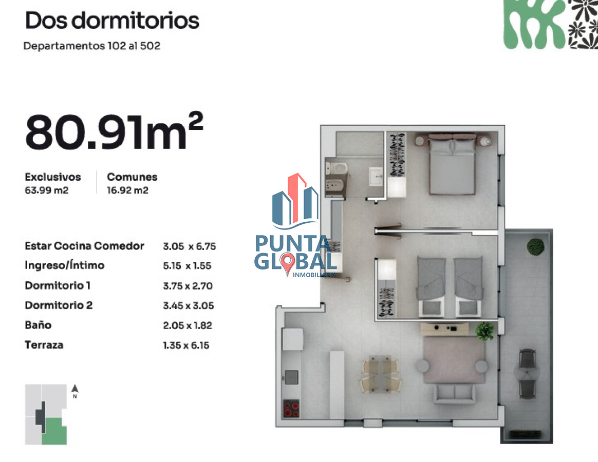 Apartamento ID.246 - Venta Apartamento 2 Dormitorios Punta del Este