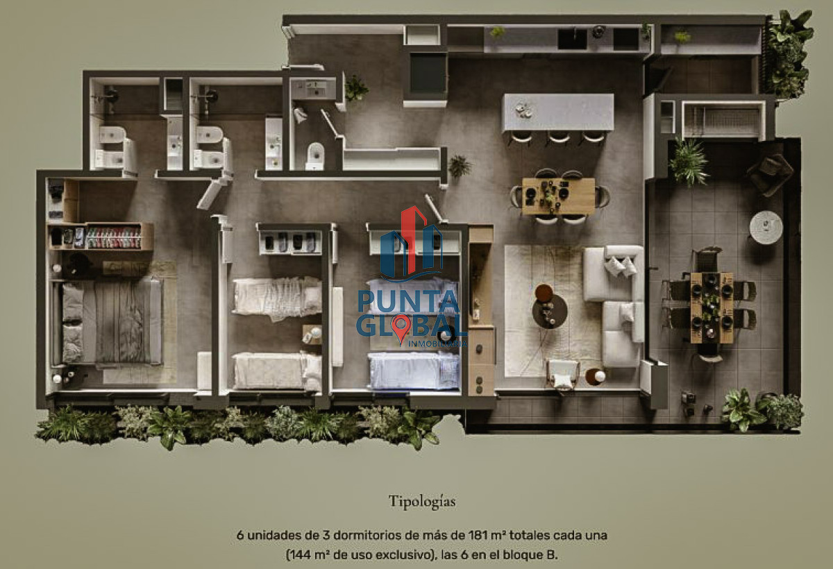 Apartamento ID.170 - Venta Apartamento 3 Dormitorios La Barra