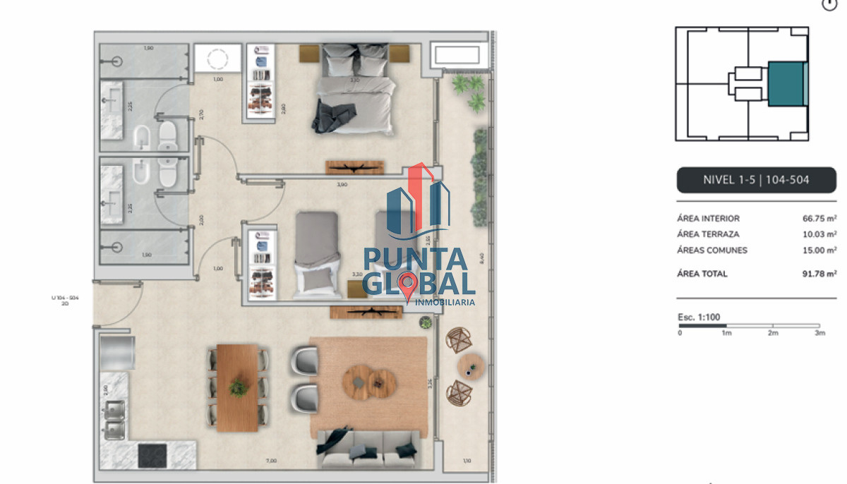 Apartamento ID.286 - Venta Apartamento 2 Dormitorios Punta del Este