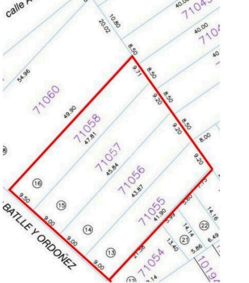 Terreno ID.4722 - Venta de 4 padrones contiguos, Sobre Bulevar, gran frente, altura permitida 31 metros