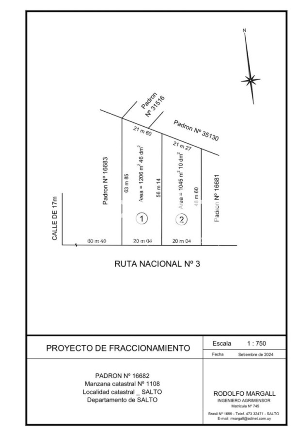 Terreno ID.171 - Terreno en Venta de 1.045 m2 en Termas del Daymán