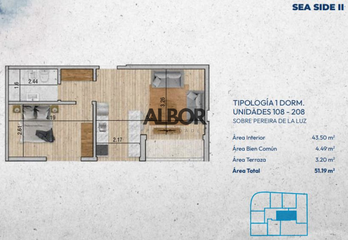 Apartamento ID.1354 - Venta apartamento 2 dormitorios - Sea Side - Pocitos Nuevo