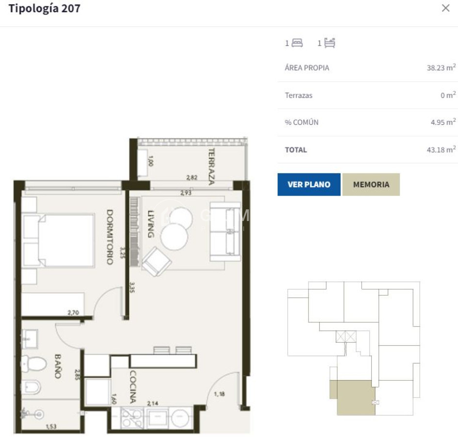 Apartamento ID.720 - Venta 1 dormitorio Horus Art 4. Barrio Sur