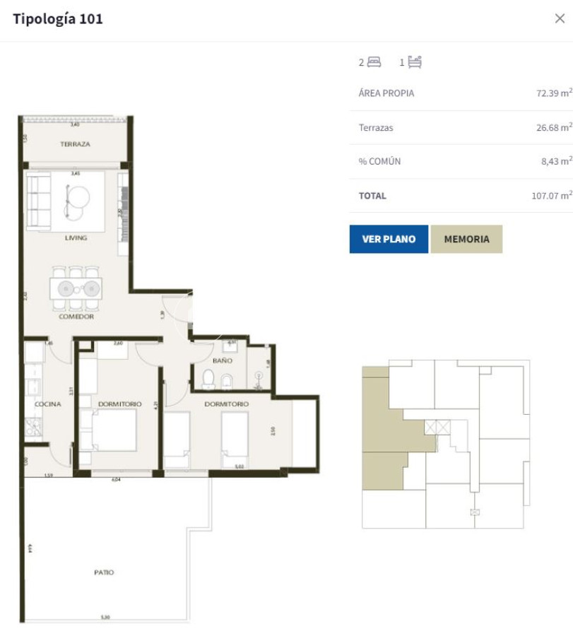 Apartamento ID.746 - Venta apartamento monoambiente Horus Art 4 - Barrio Sur