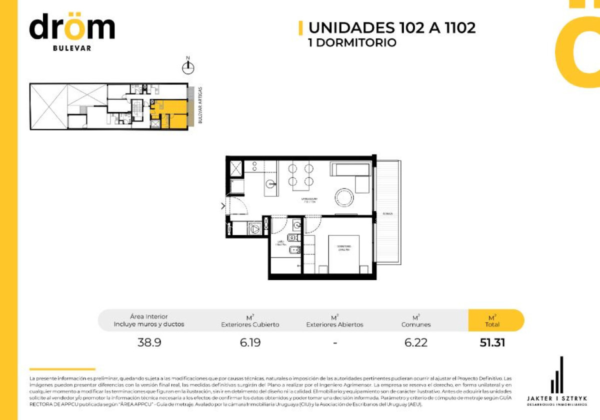 Apartamento ID.608 - Venta Apartamento 1 Dormitorio - Cordón - DROM BULEVAR