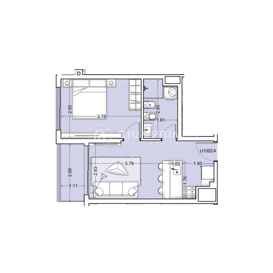 Apartamento ID.955 - Alquiler apartamento 1 dormitorio - Ventura Nórdico - La Blanqueada