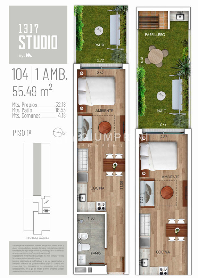 Apartamento ID.989 - Venta Apartamento monoambiente - Pocitos Nuevo - 1317 Studio