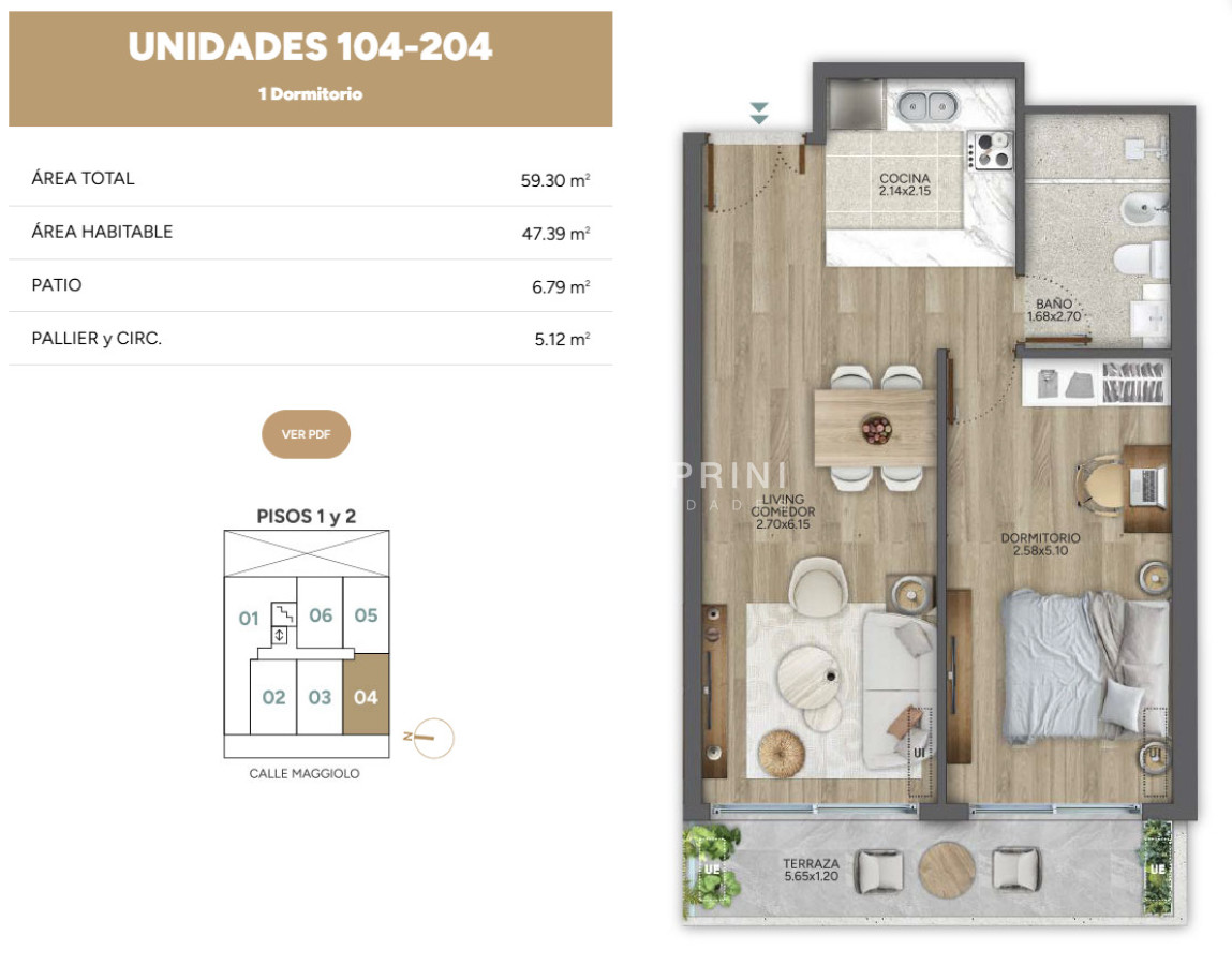 Apartamento ID.1138 - Venta apartamento 2 dormitorios - Deco Maggiolo - Parque Rodo