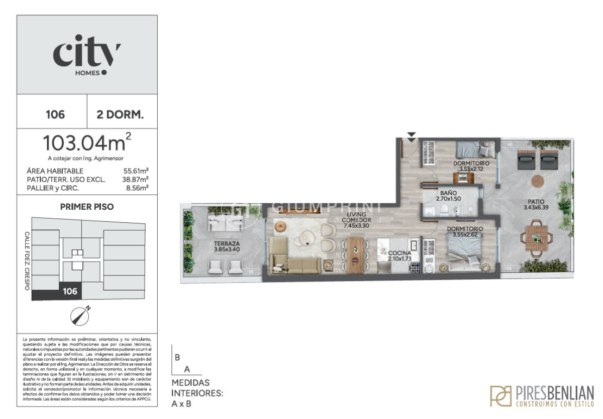 Apartamento ID.1290 - Venta apartamento monoambiente - City Home - Cordón