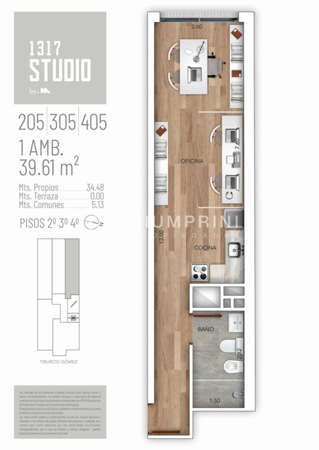 Apartamento ID.989 - Venta Apartamento monoambiente - Pocitos Nuevo - 1317 Studio