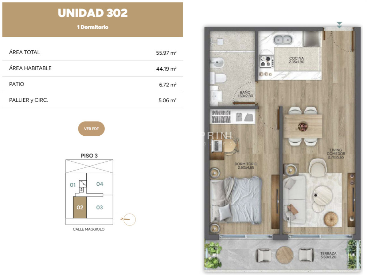 Apartamento ID.1138 - Venta apartamento 2 dormitorios - Deco Maggiolo - Parque Rodo