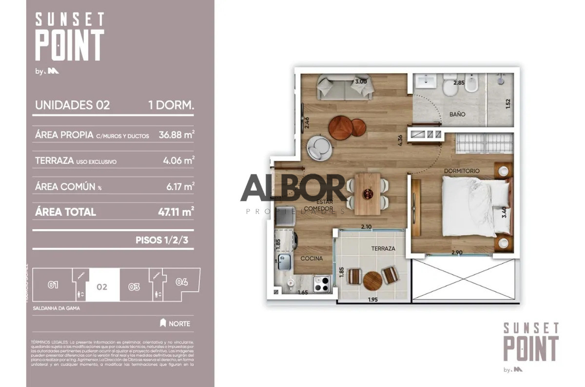 Apartamento ID.1037 - Venta Apartamento 2 Dormitorios - Buceo - Sunset Point