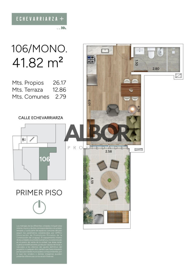 Apartamento ID.1042 - Venta Apartamento 2 dormitorios - Pocitos Nuevo - Echevarriarza +