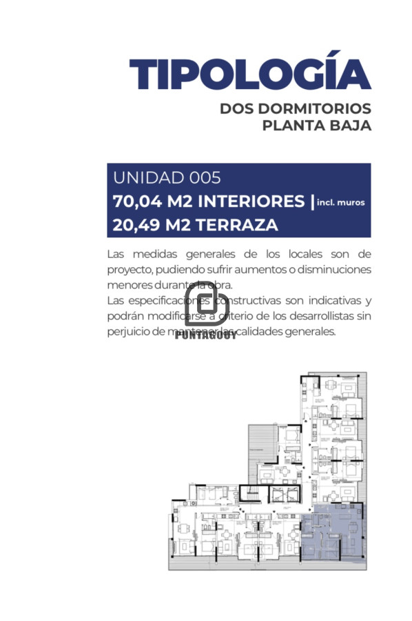 Apartamento ID.1781 - VENTA EN POZO, unidades 1 y 2 dormitorios