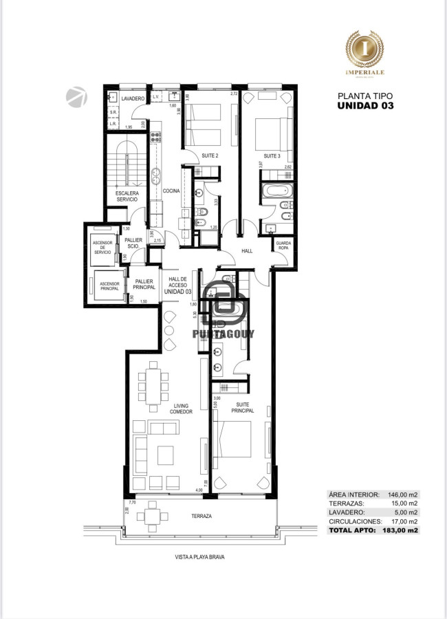 Apartamento ID.1742 - venta 3 dormitorios torre Premium
