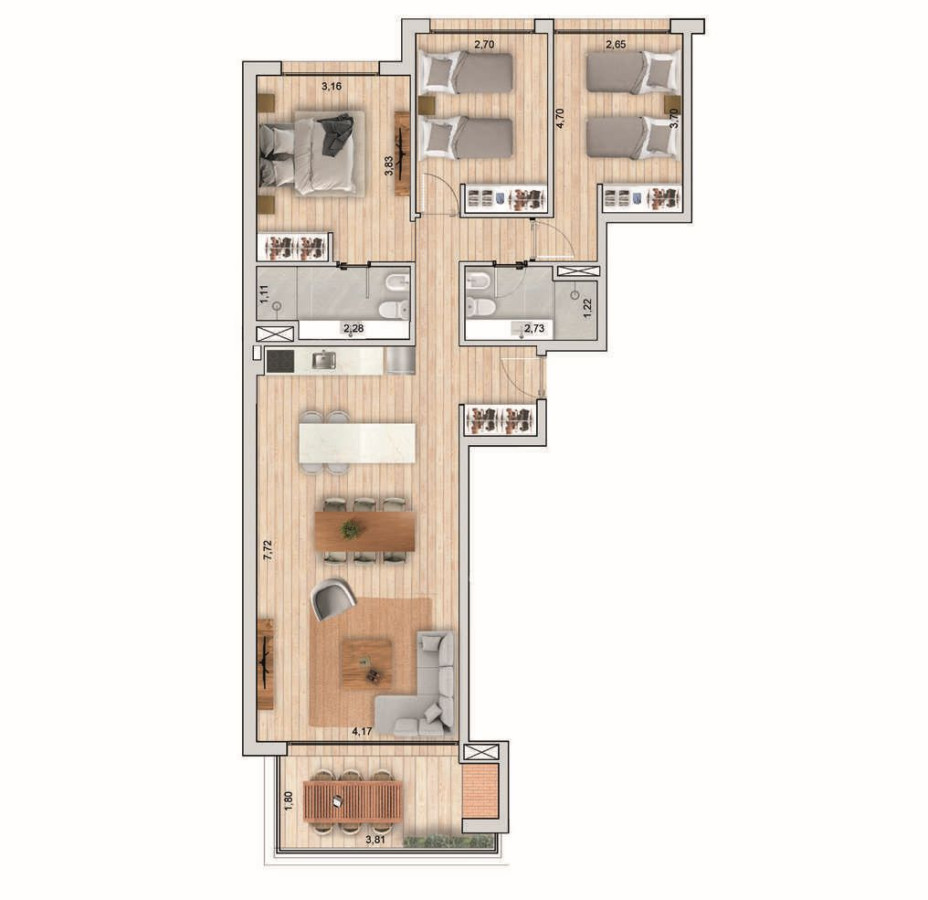 Apartamento ID.2353/ - Brava Parada 31, 3 dormitorios