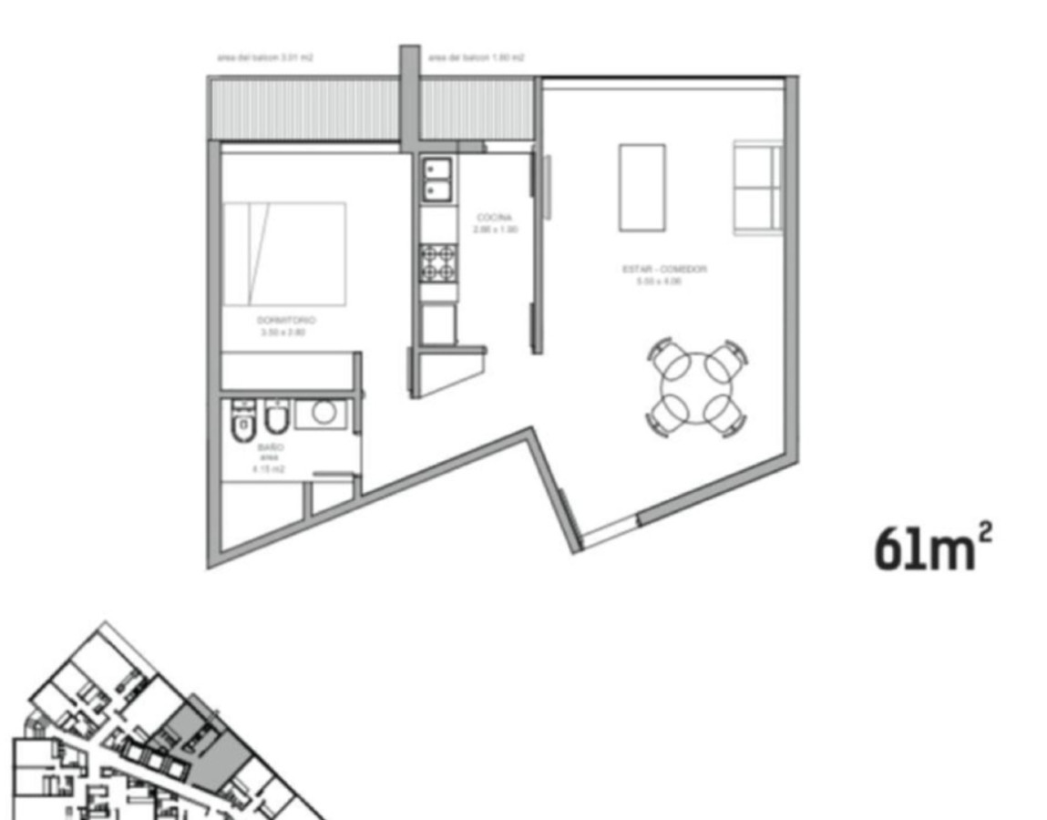 Apartamento ID.21097315 - Venta depto de 1 dormitorio en edificio con amenities.