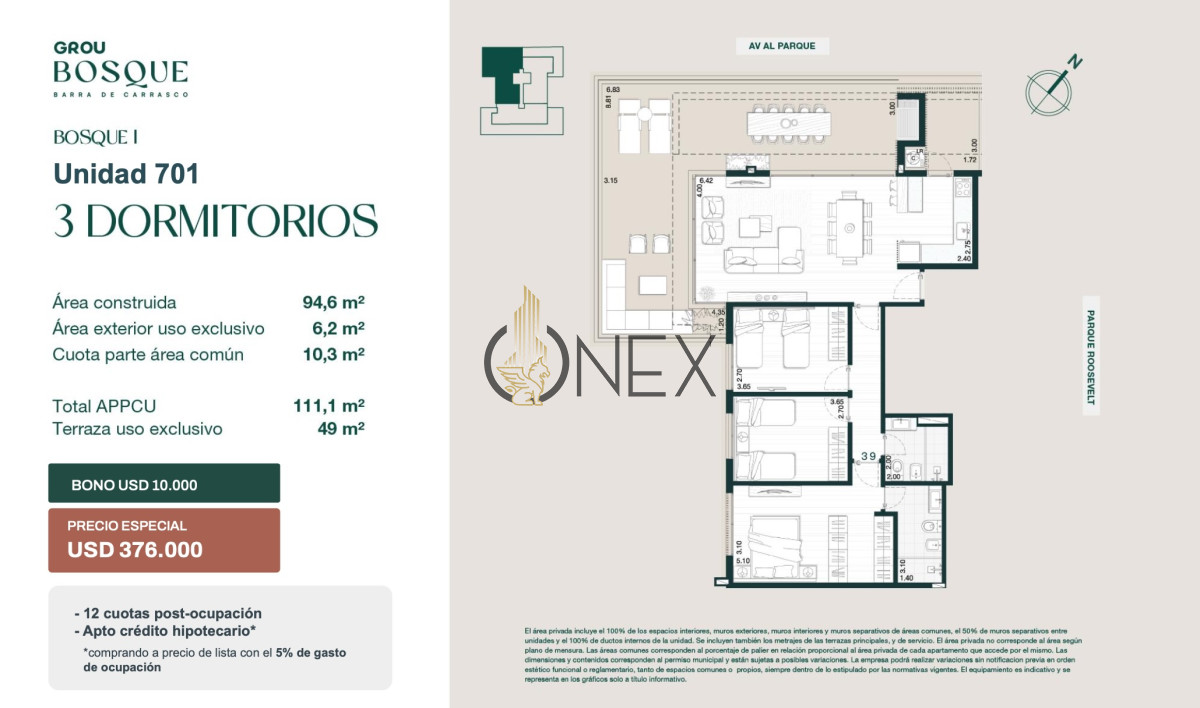 Apartamento ID.3337 - Naturaleza, Conectividad y confort - Venta Ap.Barra de Carrasco 3D 2B Suite Terraza con parrillero vista al mar Amenities LEY ANV