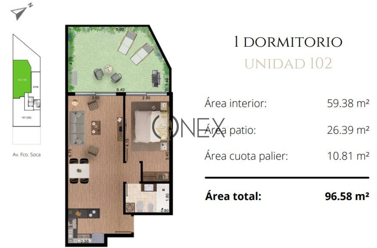 Apartamento ID.3344 - Inversion Segura en la mejor zona de Pocitos Venta Ap.Pocitos 1D 1B patio CON RENTA Amenities 