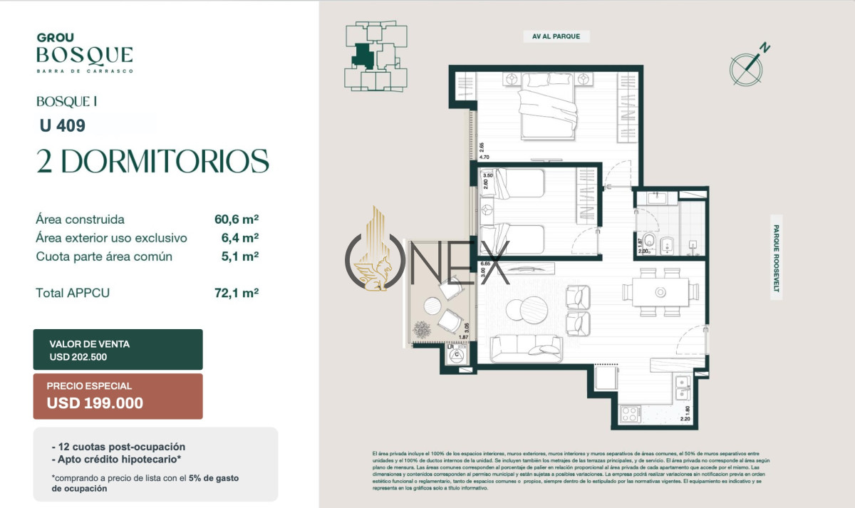 Apartamento ID.3338 - Para vivir o invertir - Venta Ap.Barra de Carrasco 2D 1B Terraza vista al mar Amenities LEY ANV