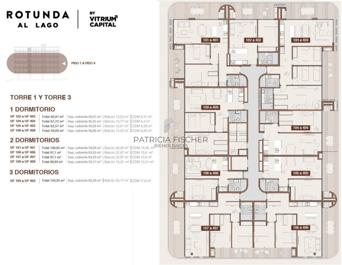 Apartamento ID.119 - La mejor vista al lago - Venta Ap.C.de la Costa 1D Terraza Amenities Ley ANV 