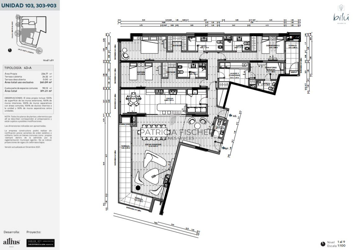 Apartamento ID.124 - Lujo y diseño - Venta Ap. Pocitos 4D 3 Suites 5B Terraza Amenities 