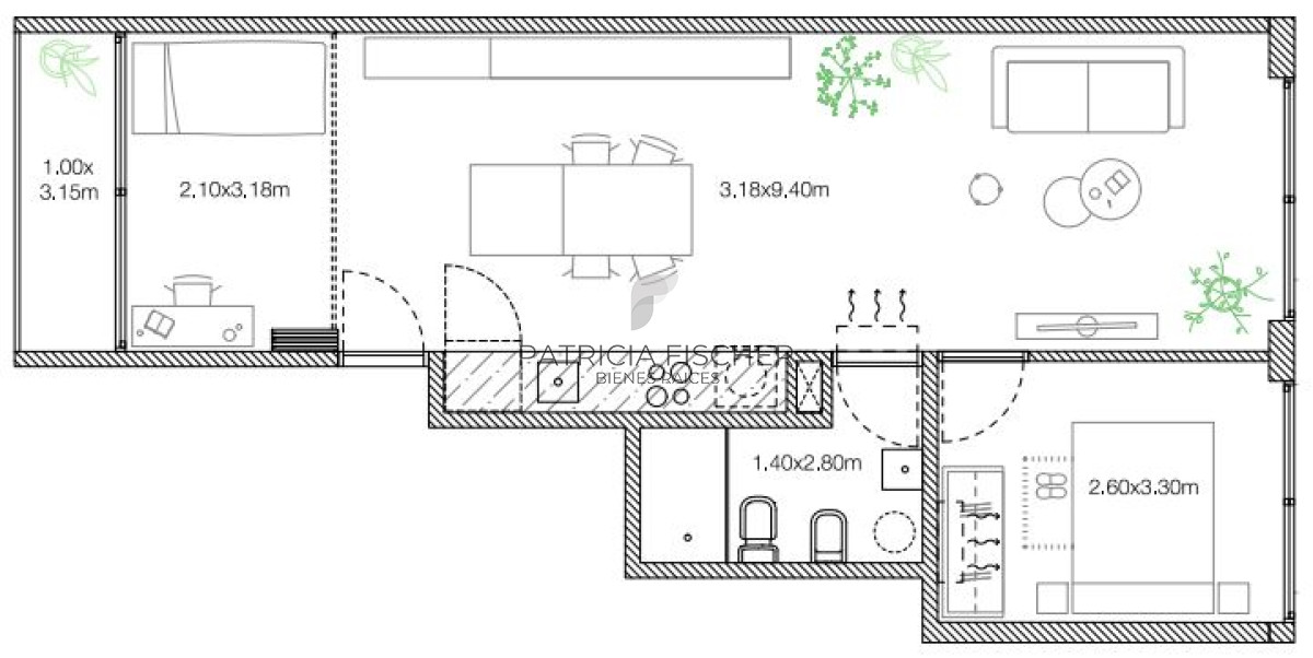 Apartamento ID.23 - DIseño - Venta Ap.Palermo 2D frente Terraza Amenities LEY ANV