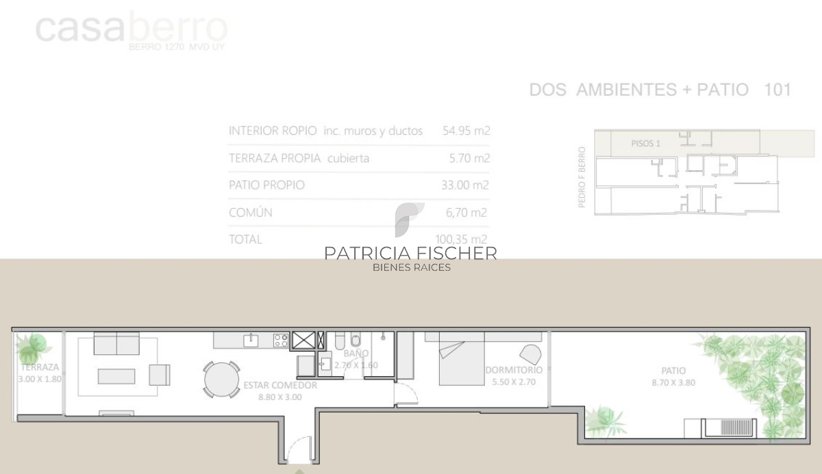 Apartamento ID.86 - Pocitos con estilo - Venta Ap.Pocitos 1D Patio de 33m2 y terraza Amenities ULTIMA UNIDAD!!