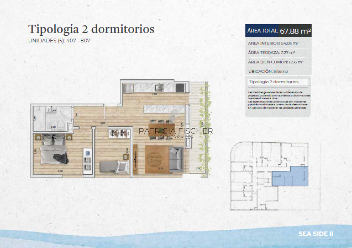 Apartamento ID.132 - Vivir frente al mar, en equilibrio perfecto - Venta Ap.Pocitos Nuevo 2D Terraza Amenities 