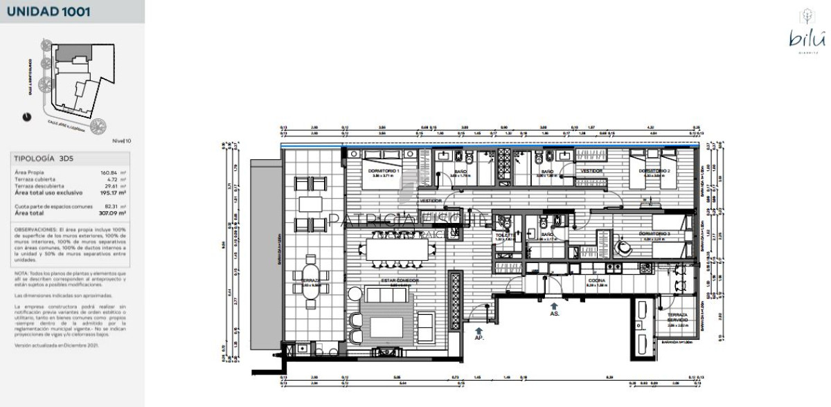 Apartamento ID.124 - Lujo y diseño - Venta Ap. Pocitos 3 Suites 4B Terraza cochera Amenities 
