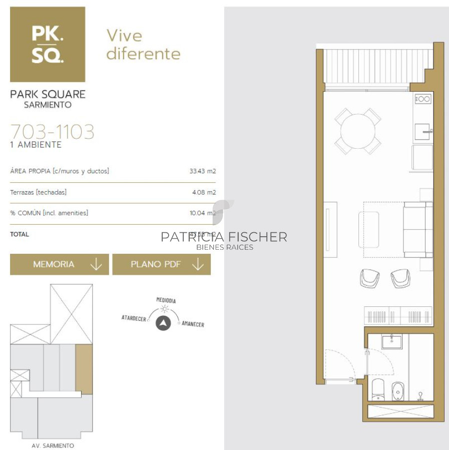 Apartamento ID.99 - Ideal Inversión - Venta Ap. P.Carretas Monoambiente CON RENTA terraza Amenities piso alto