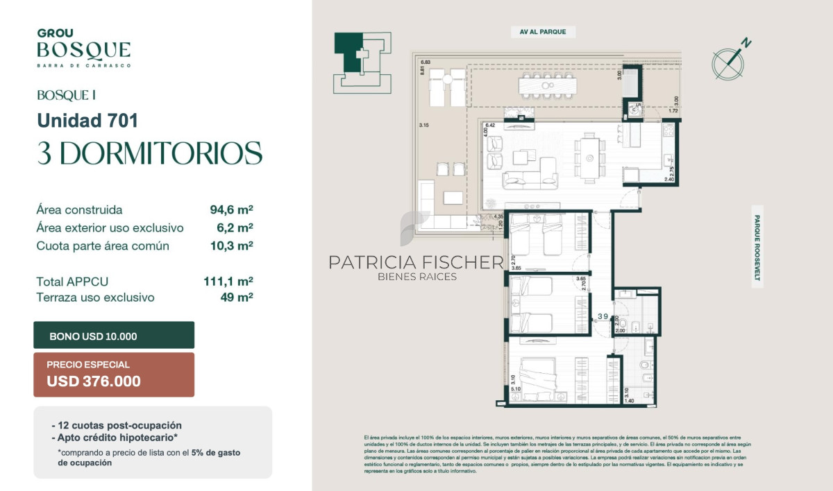 Apartamento ID.82 - Naturaleza, Conectividad y confort - Venta Ap.Barra de Carrasco 3D 2B Suite Terraza con parrillero vista al mar Amenities LEY ANV