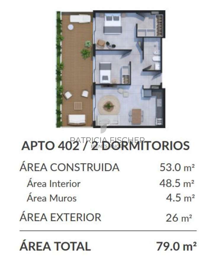 Apartamento ID.146 - Vivi Punta Carretas - Venta Ap. 2D 1B Terraza 26m2 Piso 4 FrenteAmenities 