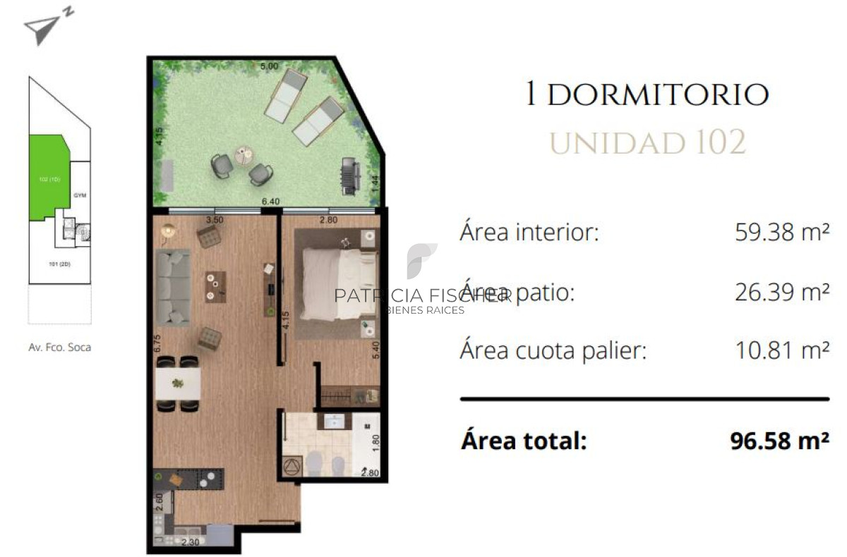 Apartamento ID.16 - Inversion Segura en la mejor zona de Pocitos Venta Ap.Pocitos 1D 1B patio CON RENTA Amenities 